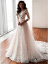Tulle One Shoulder Neckline A Line Wedding Dresses With Lace Appliques & Belt LBQW0024